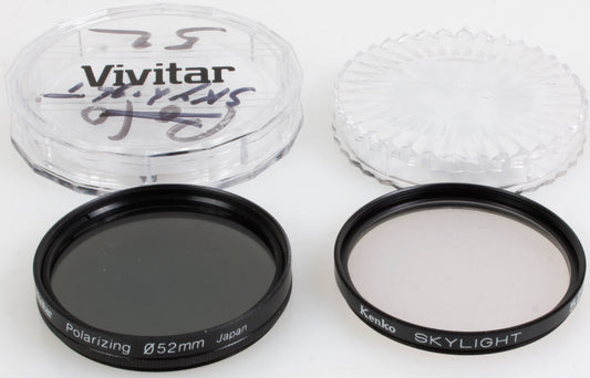 52mm Skylight & Polarizer Filters