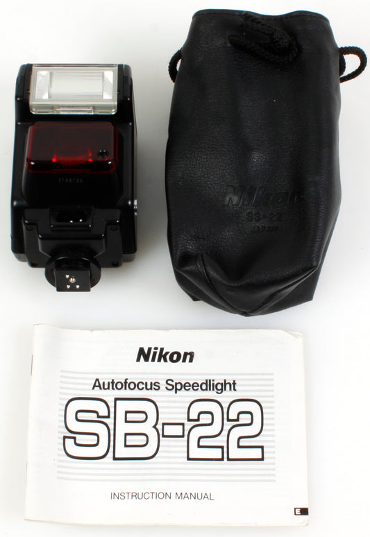 Nikon SB-22 Flash for Film Cameras w/ Case and Manual