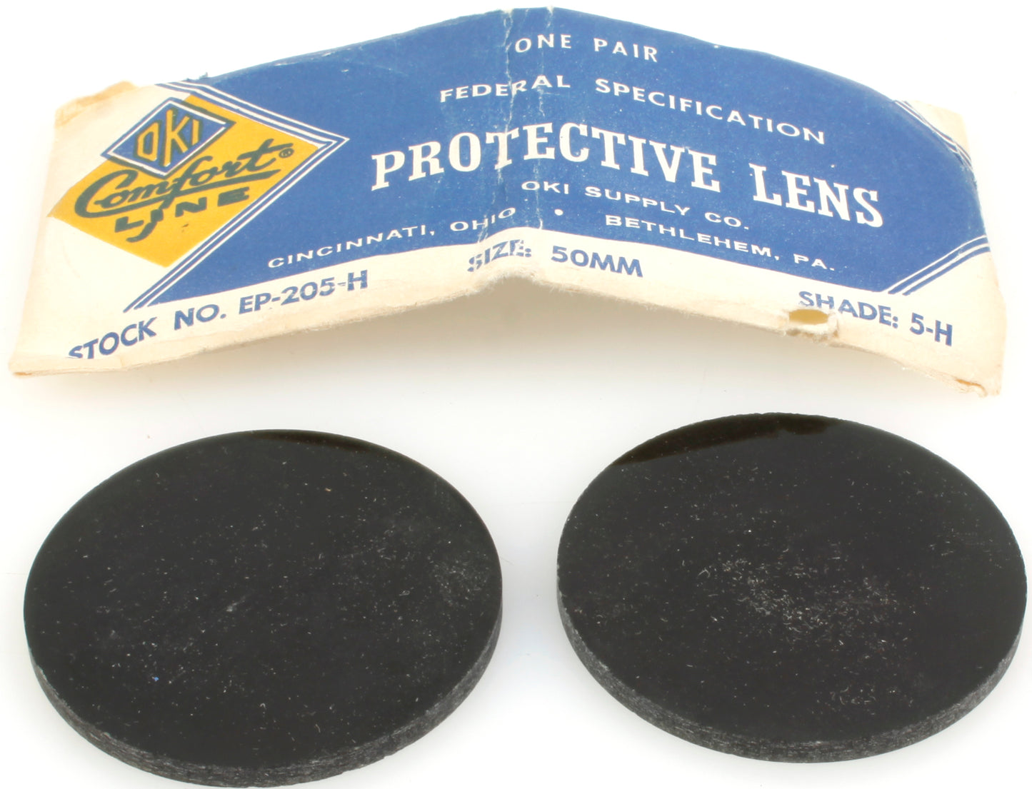 OKI 932-205 Protective Welding Lens Shade 5-H Size 50mm 1 Pair