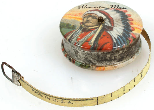 Vintage Native American Worchester, Mass Tape Measure