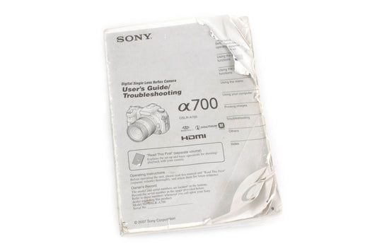 Sony A700 Camera Guide