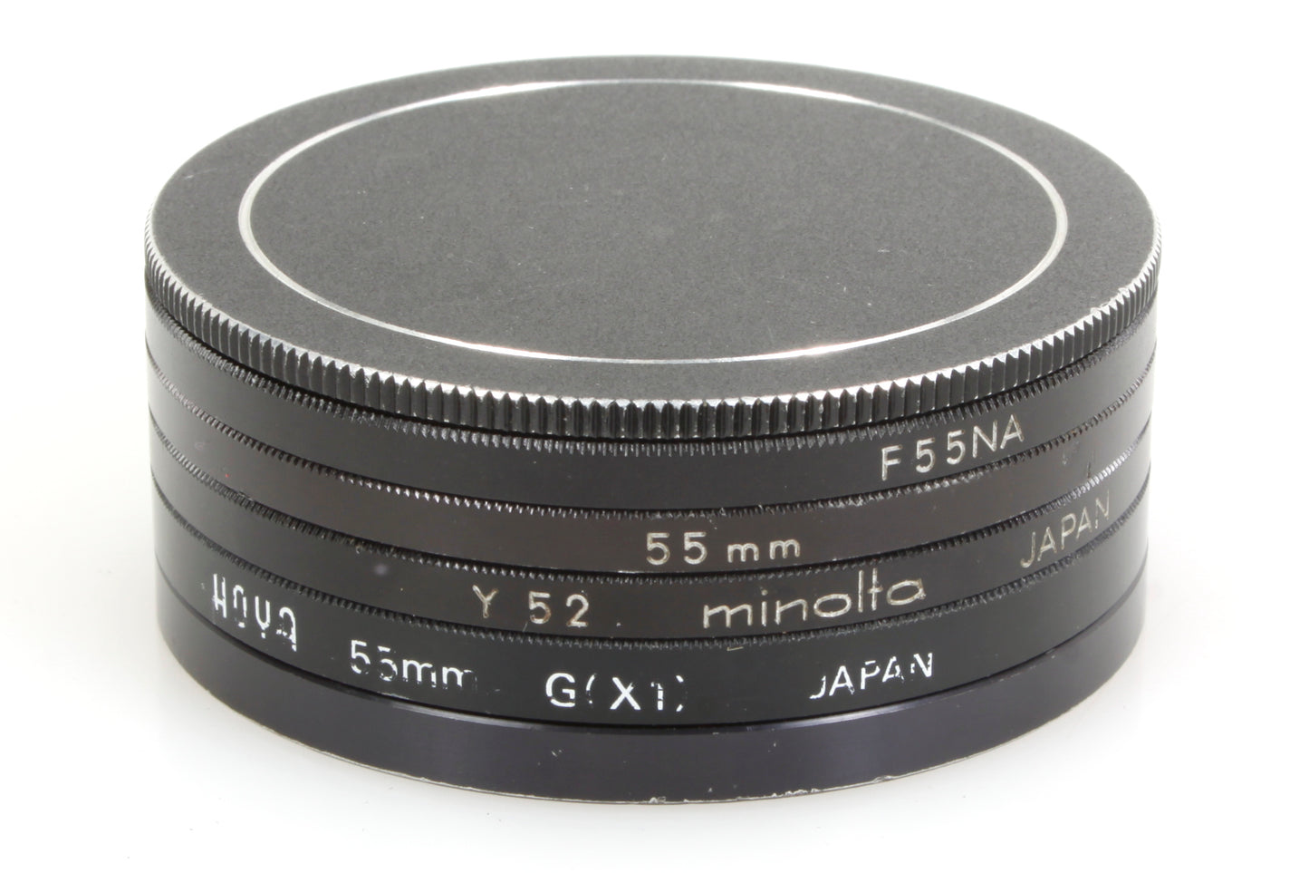 55mm Black & White Filter Set of 4 - Red/Yellow/Orange/Green w Front/Back Covers