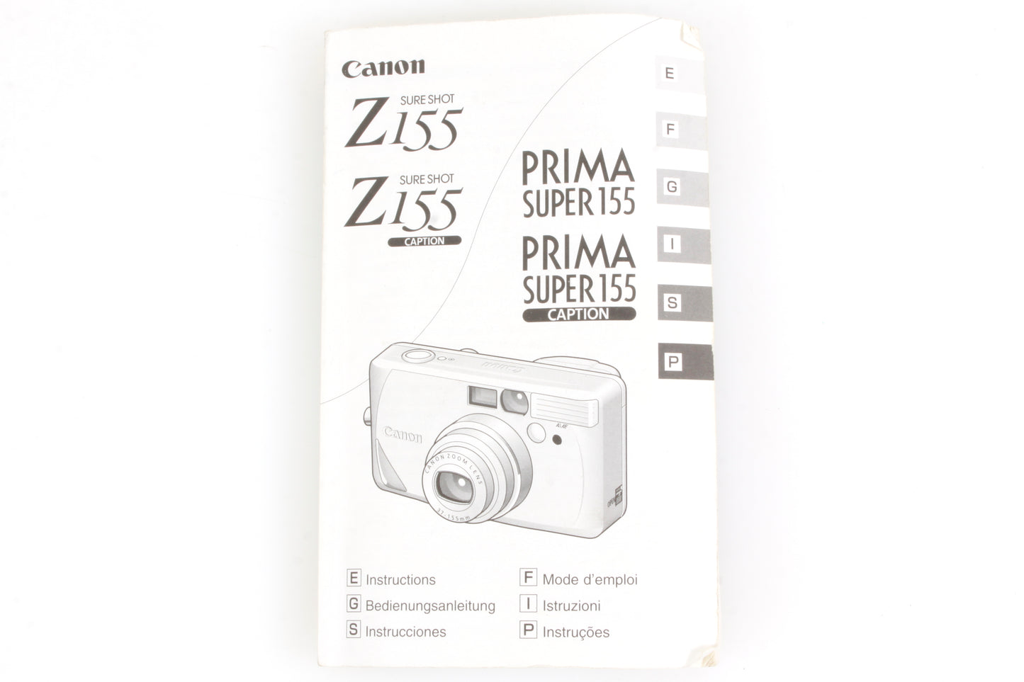 Canon Sure Shot Z155 / Prima Super 155 Instruction Manual