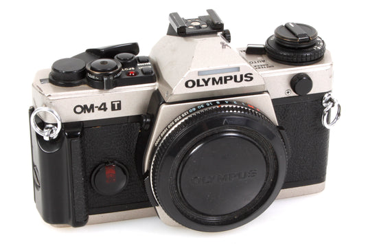Olympus OM-4T Titanium 35mm Film Champagne SLR Camera Body w/ Grip & Cap