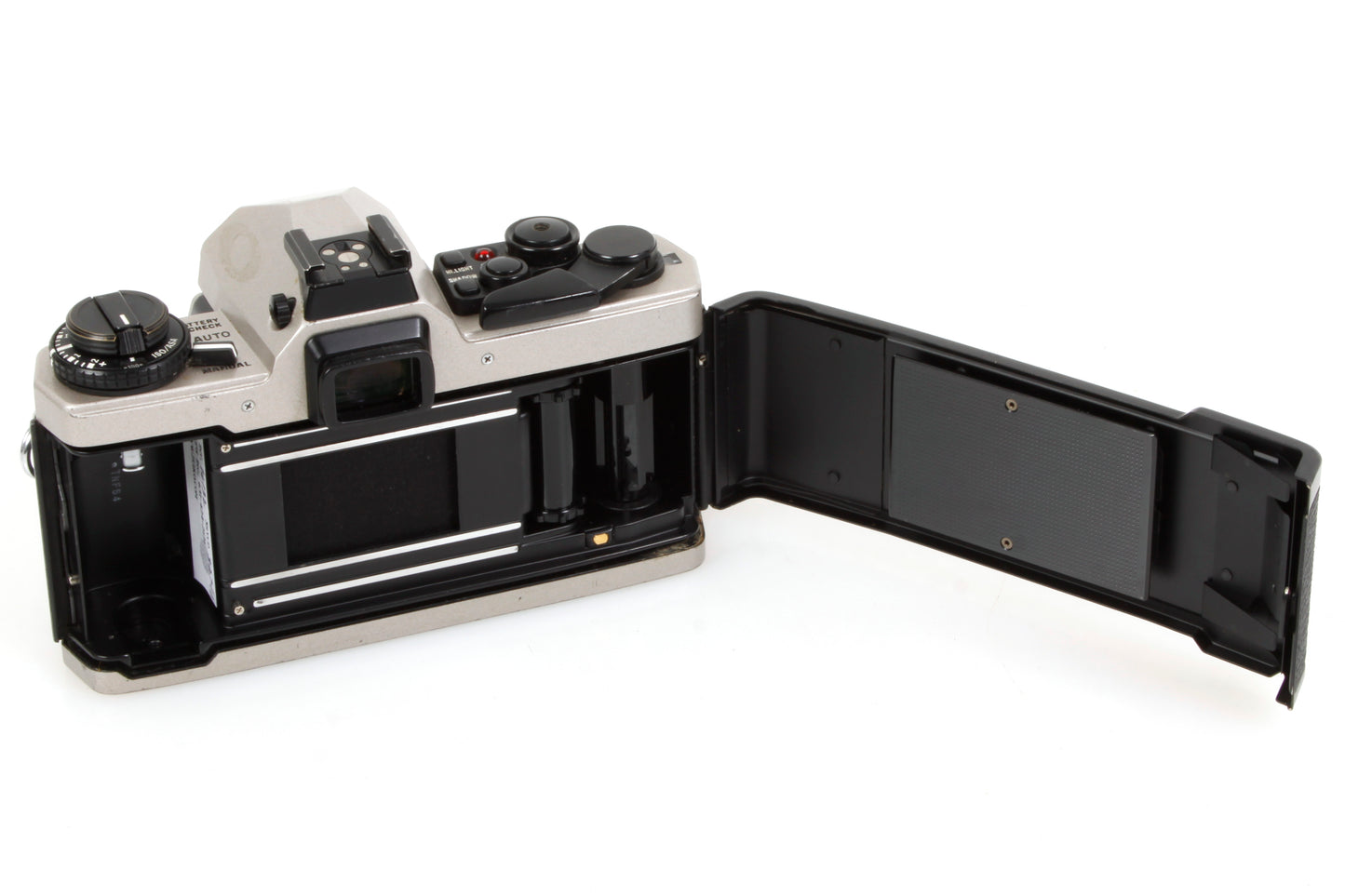 Olympus OM-4T Titanium 35mm Film Champagne SLR Camera Body w/ Grip & Cap