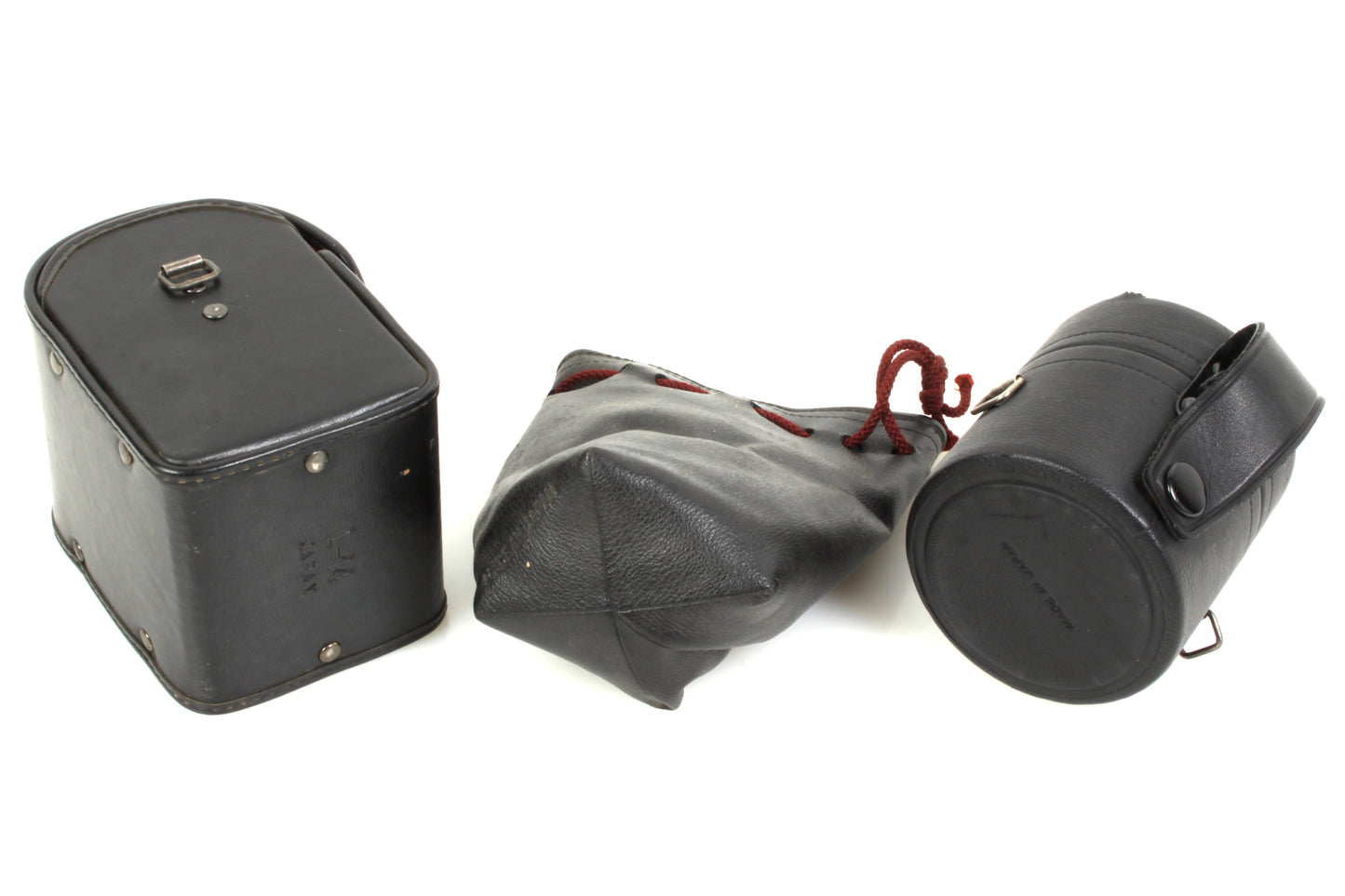 Vintage Camera Lens Cases Hard/Soft Wide Angle/50mm - Set of 3