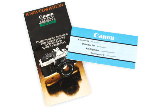 Canon AE-1 Program Book & FD Lens Instructions