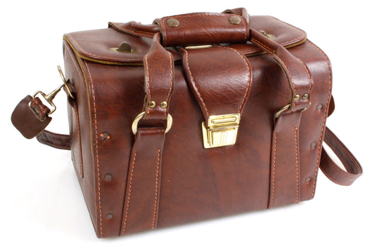 Professional Hard Shell Camera Bag 1980s w/ Handles & Shoulder Strap
