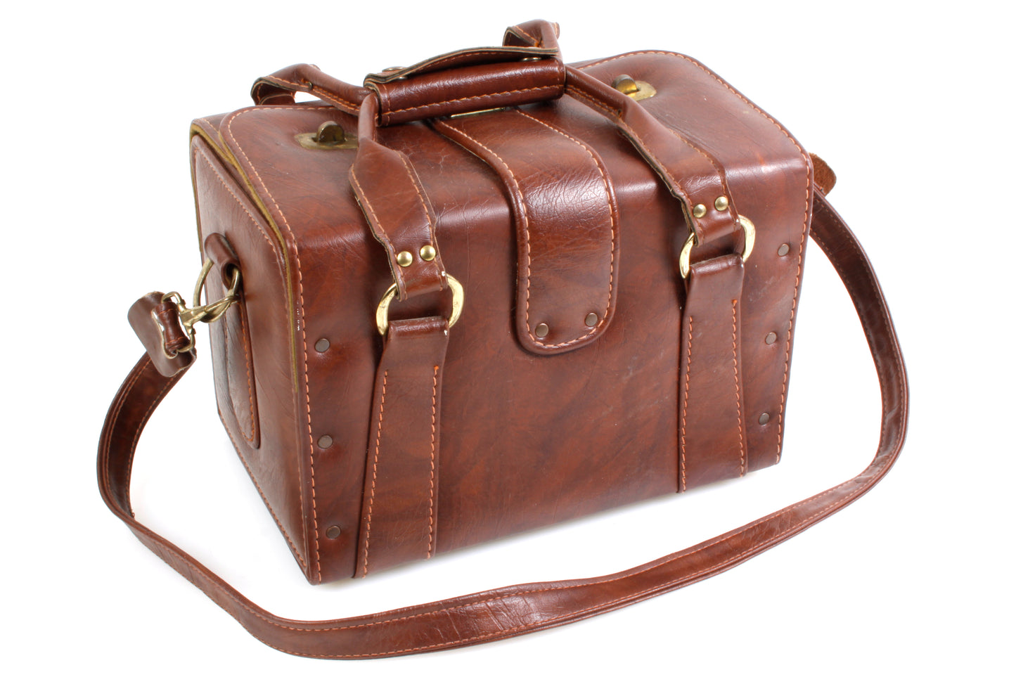 Professional Hard Shell Camera Bag 1980s w/ Handles & Shoulder Strap