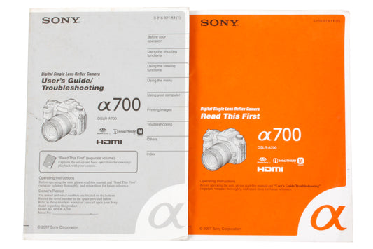 Sony A700 Manual Original
