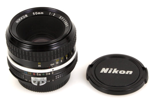 Nikon 50mm 2.0 AIS Prime Film Lens w/ Caps