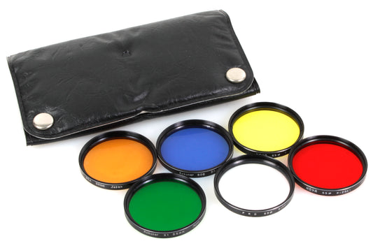 55mm Filter Set in Case Star/Red/Green/Yellow/Orange/Blue Great for B&W