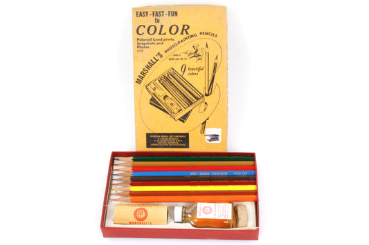 Vintage Marshall’s Photo Painting Pencils - Set of 9 Colored Pencils & PM Solution