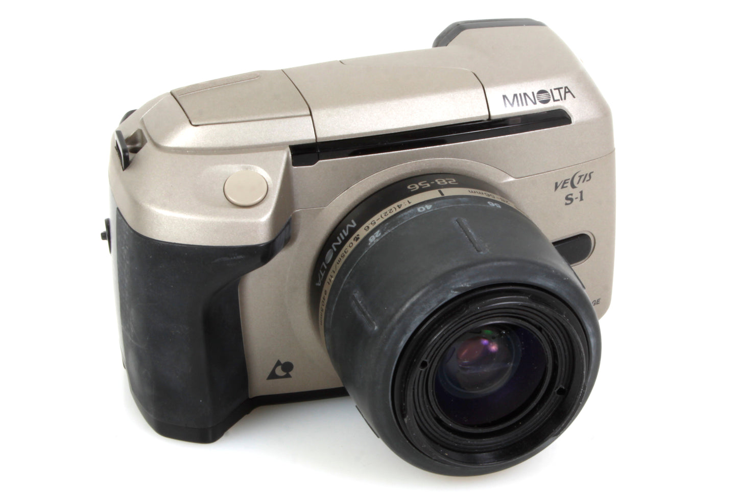 Minolta Vectis S-1 APS SLR Wide Angle Panoramic Lens 28-56mm w Film & Manual