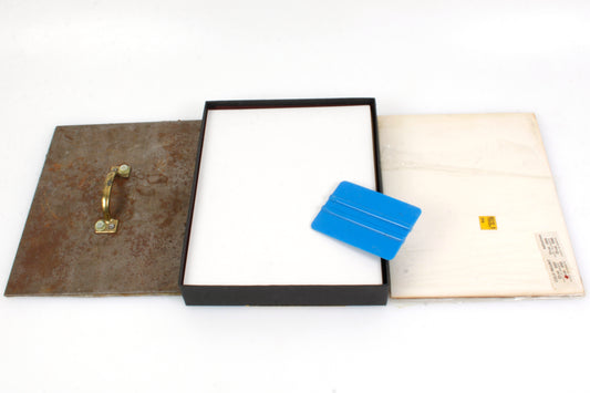 8x10 (13) Mounting Boards w/ Cold Mount Adhesive & 8x10 Weighted Mounting Plate