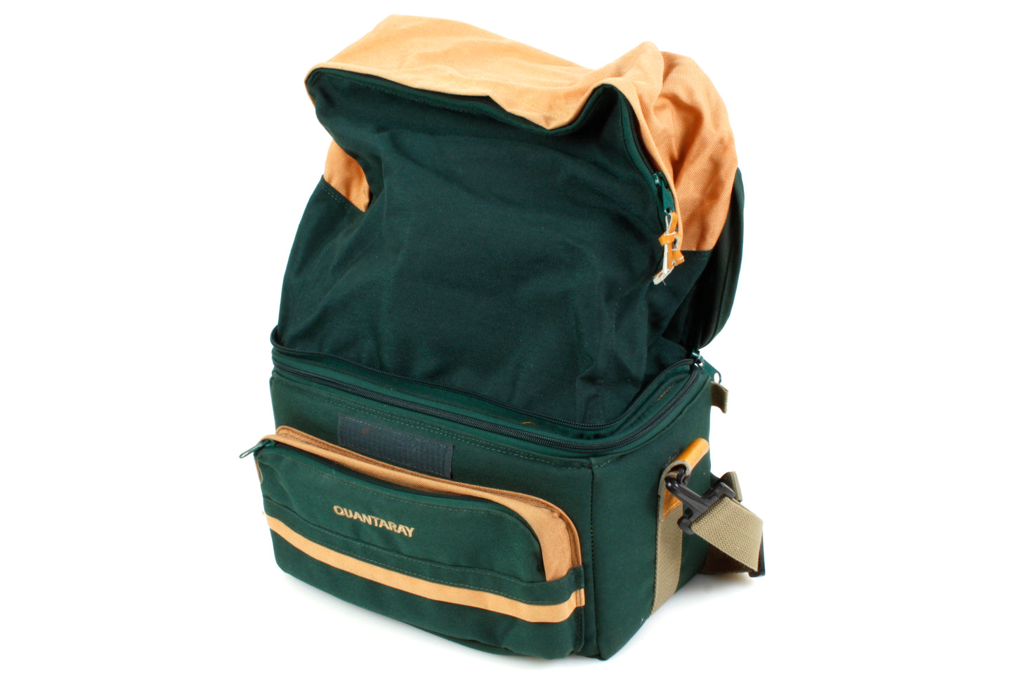 Quantaray Camera Bag w/ 2nd Top Bag & Waist Strap Large Green
