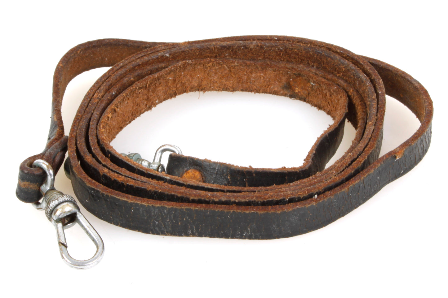 Camera Strap Black Leather w/ Safety Clips 1970s