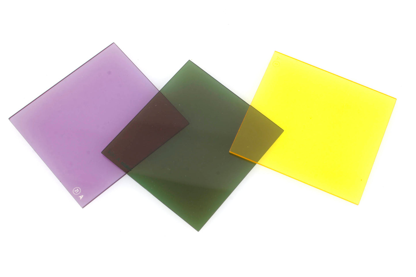 Cokin Filters (3) Coef. + 2 2/3 Green, Coef. X 1.5 Yellow, and Coef. X 3 Blue