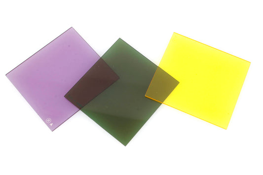 Cokin Filters (3) Coef. + 2 2/3 Green, Coef. X 1.5 Yellow, and Coef. X 3 Blue