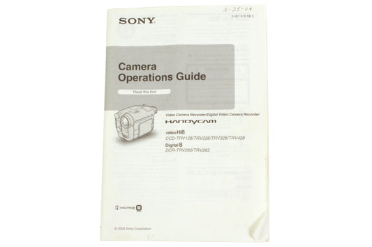 Sony Handycam Hi8 Manual TRV 128/228/328/428/260/265