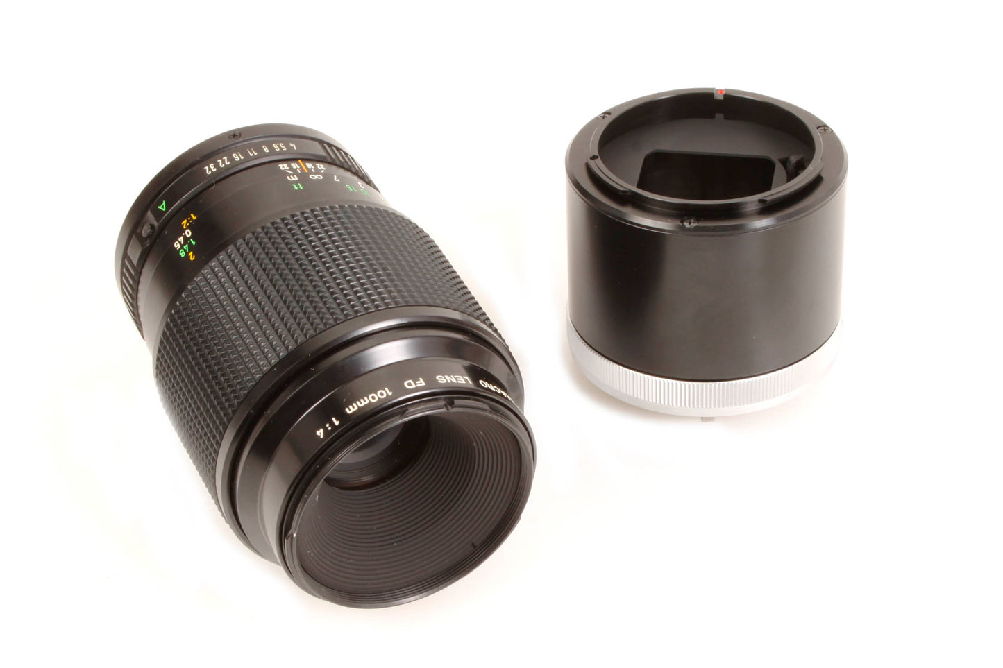 Canon FD 100mm F/4 Macro Lens w/ Extension Tube In Box