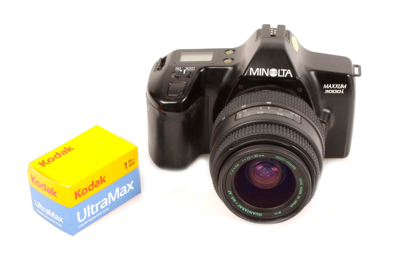 Minolta Maxxum 3000i 35mm Film Camera Bundle + Film
