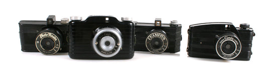 ART DECO BAKELITE CINEX CAMERA, LOT OF 4