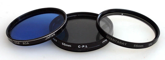 55MM LENS FILTERS, SET OF 3