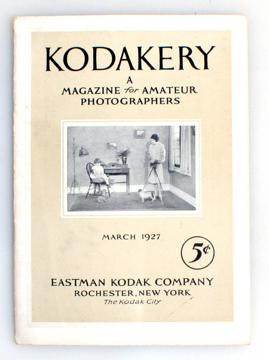 VINTAGE KODAKERY MAGAZINE FOR AMATEUR PHOTOGRAPHERS, MARCH 1927 EDITION