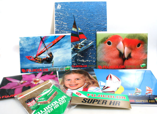 FujiFilm Dealer Display Images, Lot of 8//FujiFilm Super HR Stickers