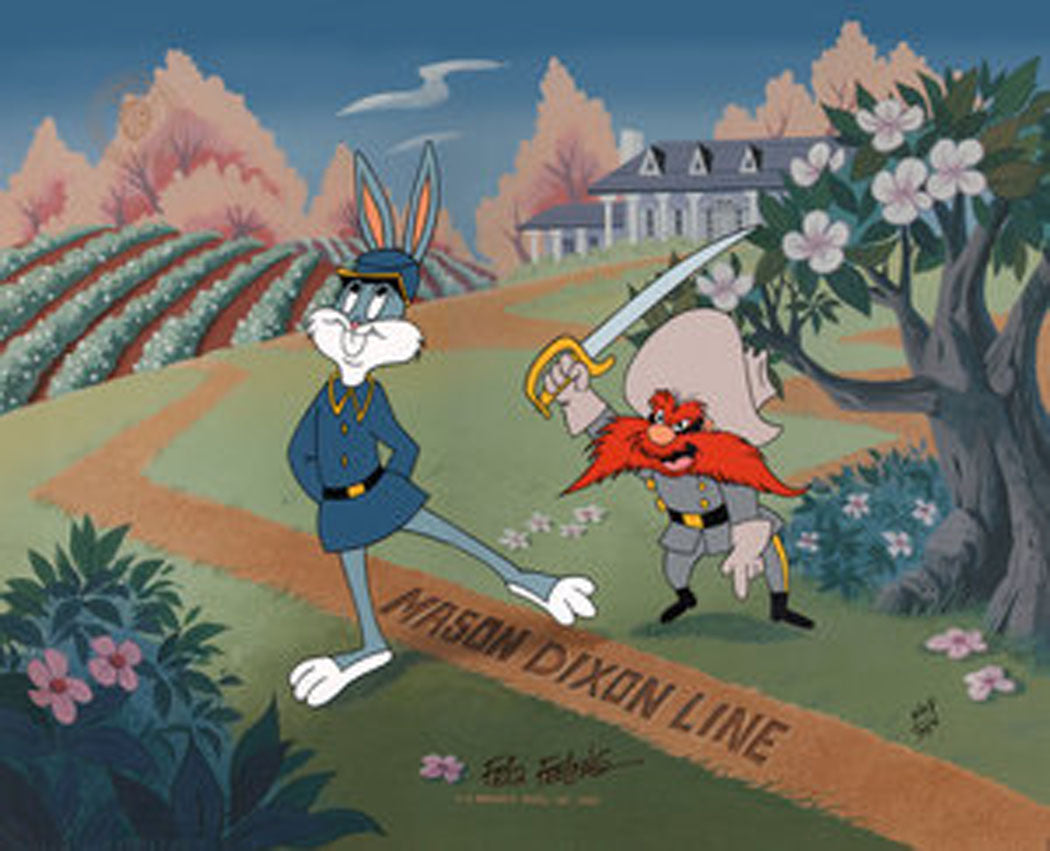 The Mason Dixon Line Signed By Friz Freleng//1992//Bugs Bunny//Animation Art