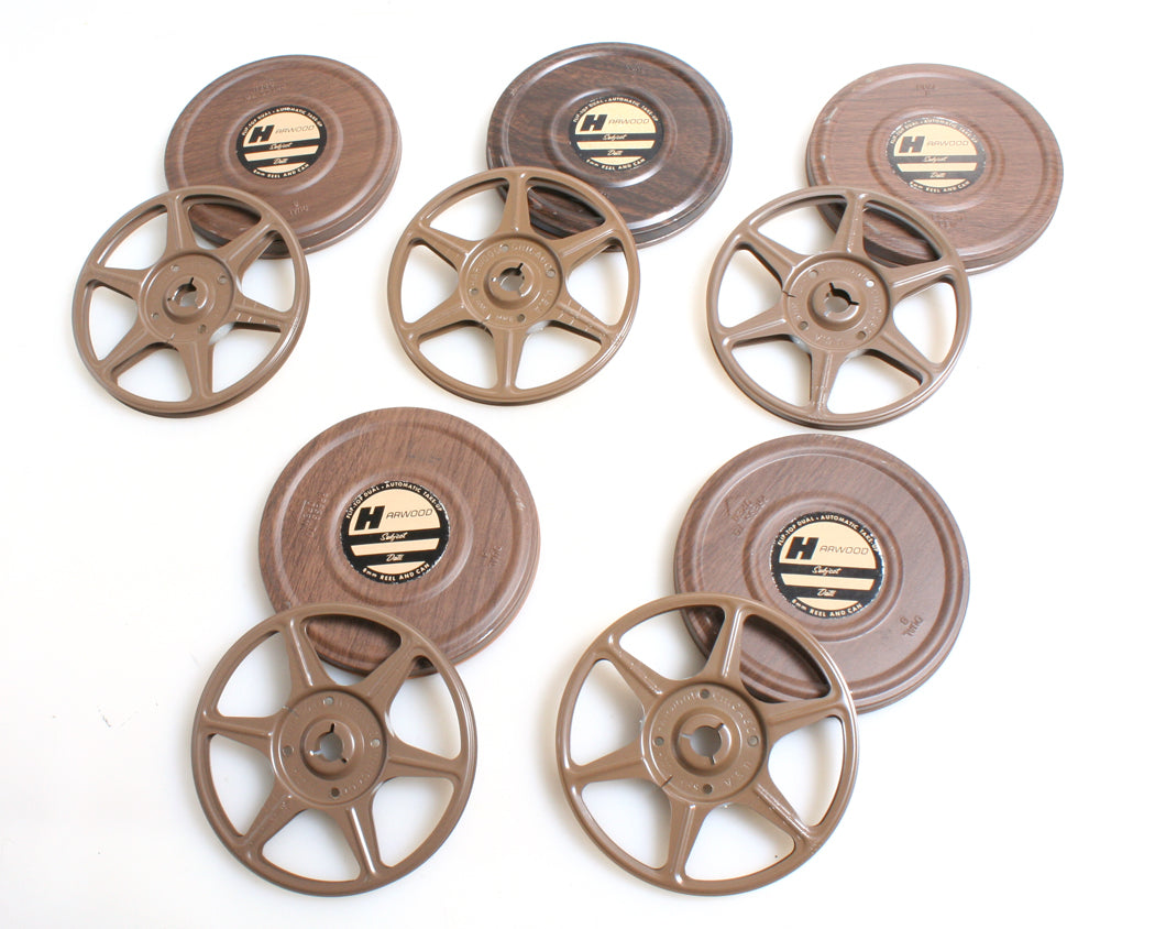 MOVIE CANS AND REEL LOT OF 10