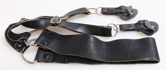 CAMERA STRAP HEAVY DUTY 1960S BLACK LEATHER