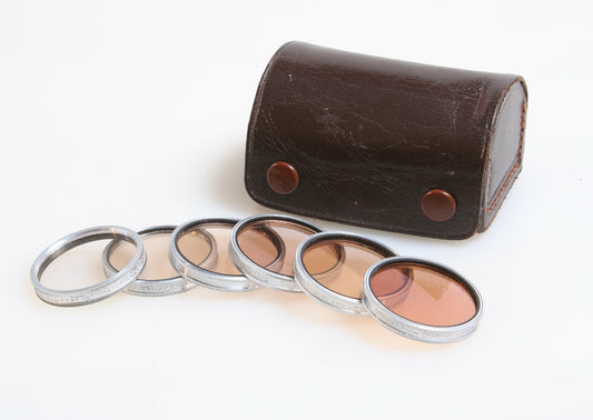 SERIES V GLASS FILTER SET, IN LEATHER CASE