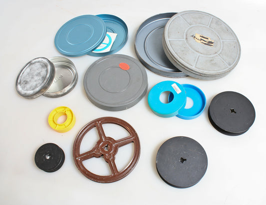 MOVIE CAN & REELS, ASSORTED PIECES