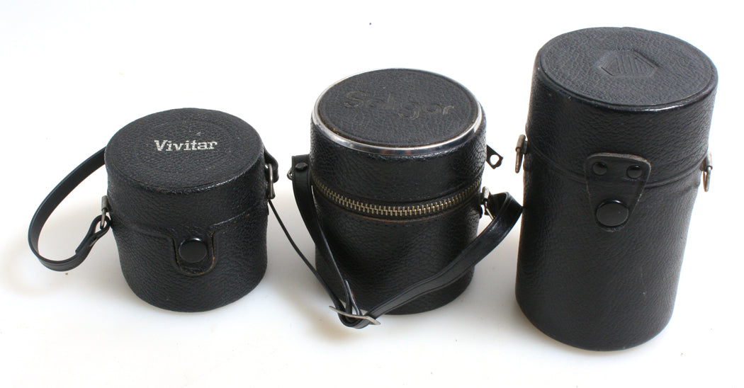 Vintage Lens Case Set of 3 – Soft Photoflex Galen Rowell Case + 2 Hard Lens Cases, Travel Storage, Unbranded