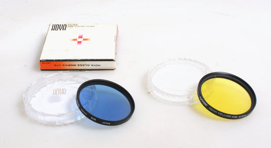 55MM FILTERS SET 2 YELLOW,  BLUE