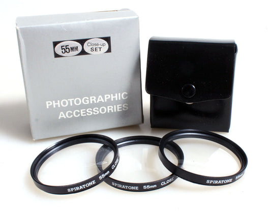SPIRATONE 55MM CLOSE UP FILTER SET OF 3, +1/+2/+4 NEW IN BOX