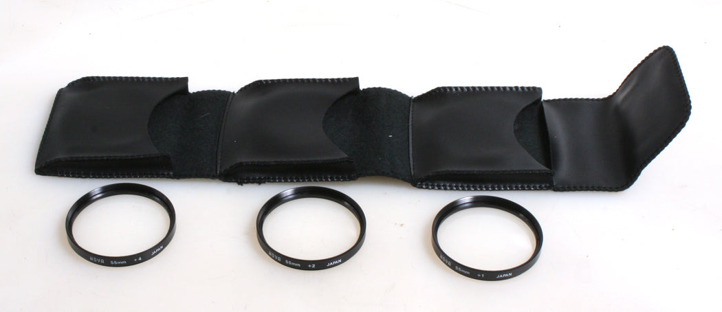 SPIRATONE 55MM CLOSE UP FILTER SET OF 3, +1/+2/+4 NEW IN BOX