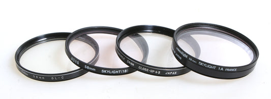 58MM FILTER SET OF 5, SL-C, SKY 1A, SKY 1B, UV, CROSS STAR
