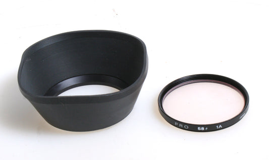 58MM LENS HOOD WITH 1A FILTER