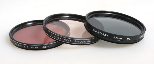 67MM FILTER SET OF 3, POLARIZING, SKYLIGHT 1A, F-D