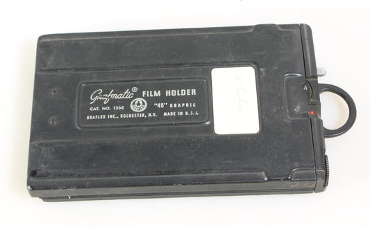 GRAFMATIC FILM HOLDER CAT. NO. 1268 45 GRAPHIC GRAFLEX INC, ROCHESTER, NY 4X5