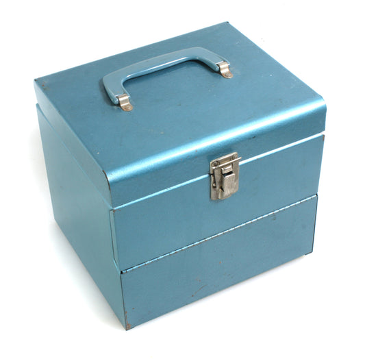 MOVIE REEL METAL CASE HOLDS 10 MOVIE REELS