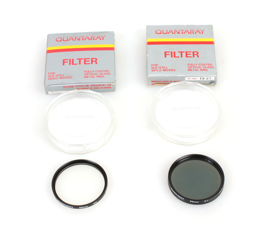 55MM POLARIZER AND UV FILTERS IN BOXES SET 2