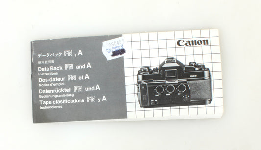CANON DATA BACK FN & A INSTRUCTION MANUAL