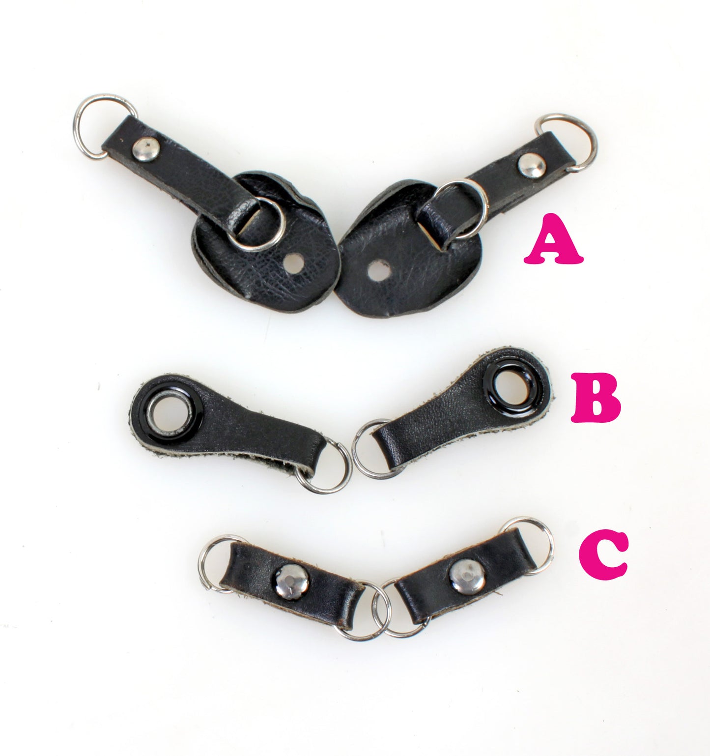 CAMERA STRAP LUG RINGS WITH LEATHER PROTECTORS •• 1 SET ••