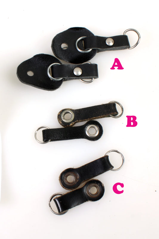 CAMERA STRAP LUG RINGS WITH LEATHER PROTECTORS •• 1 SET ••