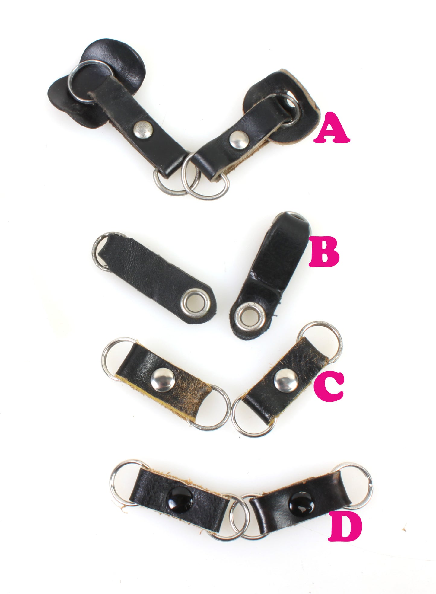 CAMERA STRAP LUG RINGS WITH LEATHER PROTECTORS •• 1 SET ••
