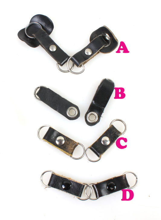 CAMERA STRAP LUG RINGS WITH LEATHER PROTECTORS •• 1 SET ••